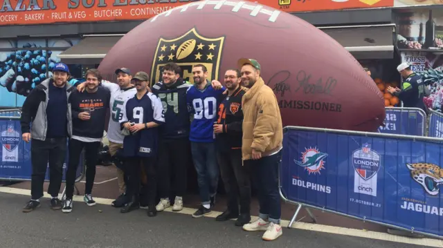 NFL fans outside Tottenham Hotspur Stadium