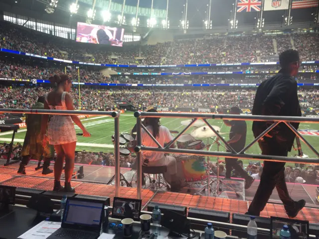 Rudimental playing at the NFL game at Tottenham Hotspur Stadium