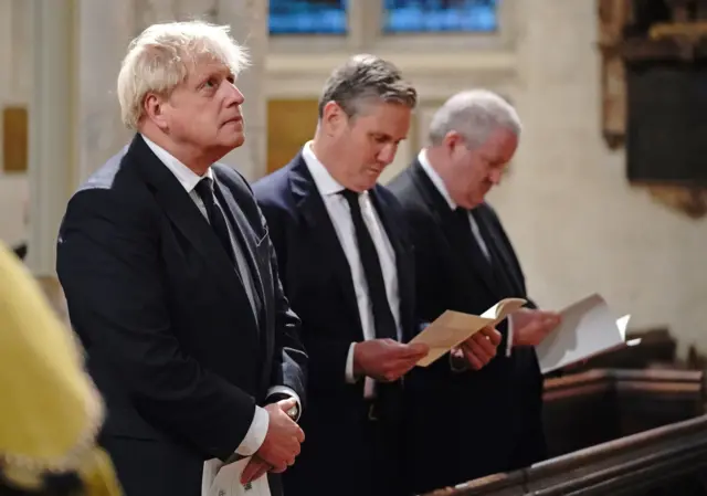 Prime Minister Boris Johnson, Labour Party leader Sir Keir Starmer and SNP Wesminster leader Ian Blackford