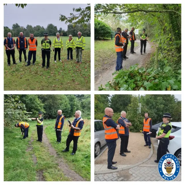 Volunteers patrolling park