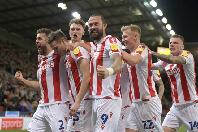 Stoke City celebrating