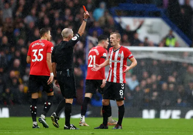 James Ward-Prowse is sent off