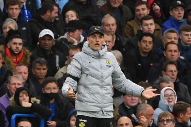 Thomas Tuchel gestures from the sideline