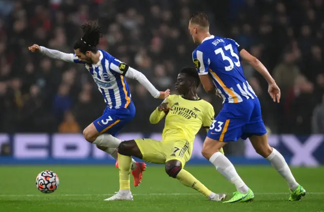 Marc Cucurella steps away from Bukayo Saka