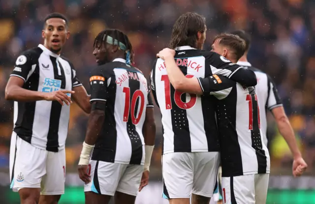 Newcastle celebrate their equaliser