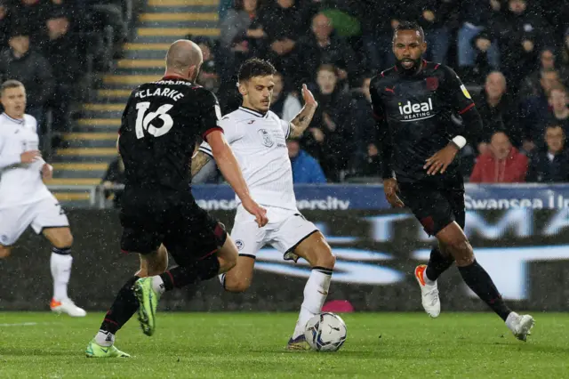 Jamie Paterson of Swansea City scores