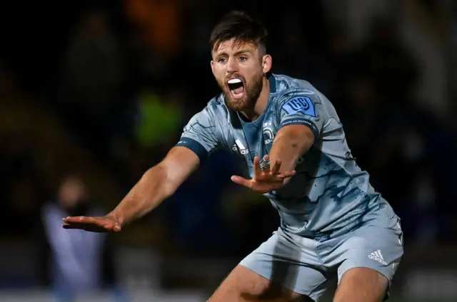 Leinster's Ross Byrne celebrates