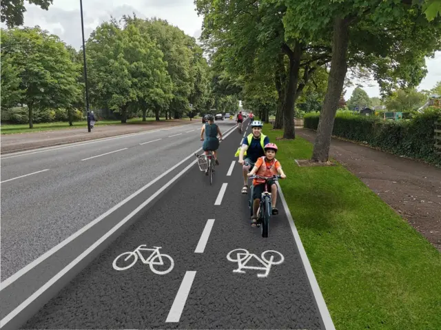 Artist's impression of the new cycleway