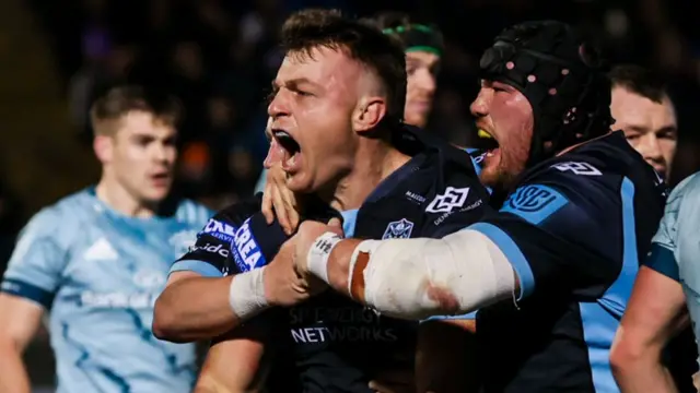 Glasgow Warriors' Jack Dempsey celebrates