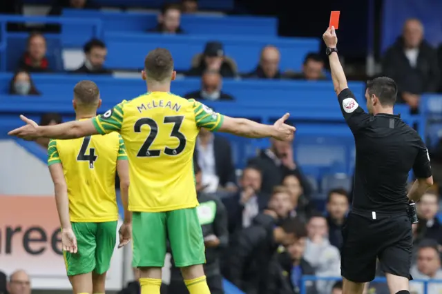 Ben Gibson shown the red card