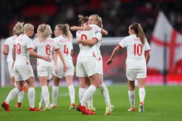 Beth Mead celebrates