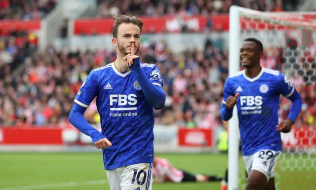 James Maddison scores for Leicester