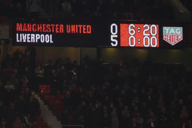 Scoreboard at Old Trafford