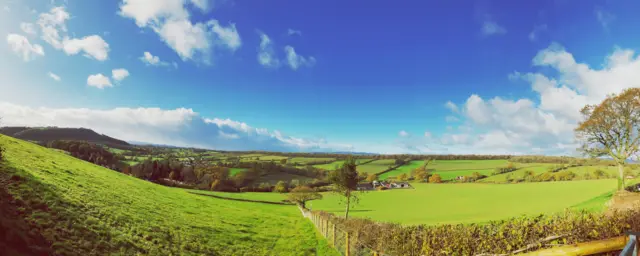 Panoramic View Of Agricultural Field Against Sky - taken in Leominster