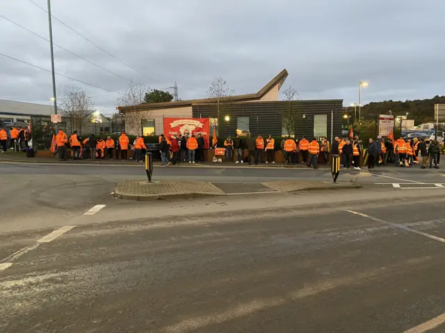 The picket from the last day of strike action on Friday