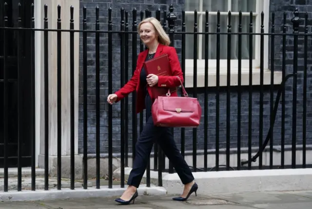 Foreign Secretary, Liz Truss arrives for cabinet