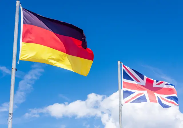 German and UK flags