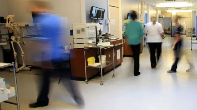 Staff work in a hospital