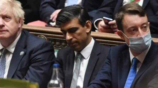 Boris Johnson and Rishi Sunak in the House of Commons