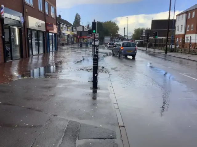 Picture showing the scene of the burst main