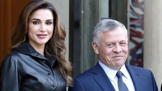 The King of Jordan with his wife Queen Rania