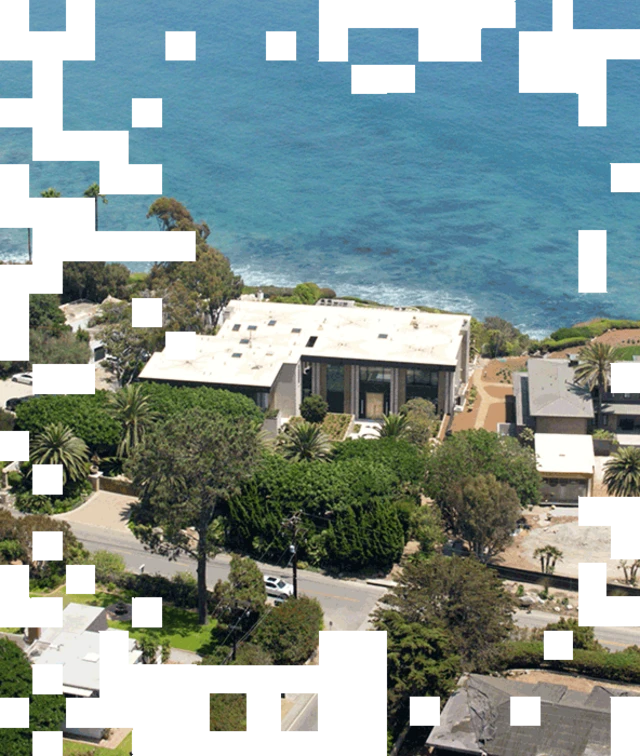 An aerial view of one of the king's beach-side homes