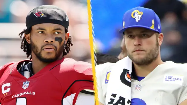 Arizona Cardinals quarterback Kyler Murray and Los Angeles Rams quarterback Matthew Stafford.