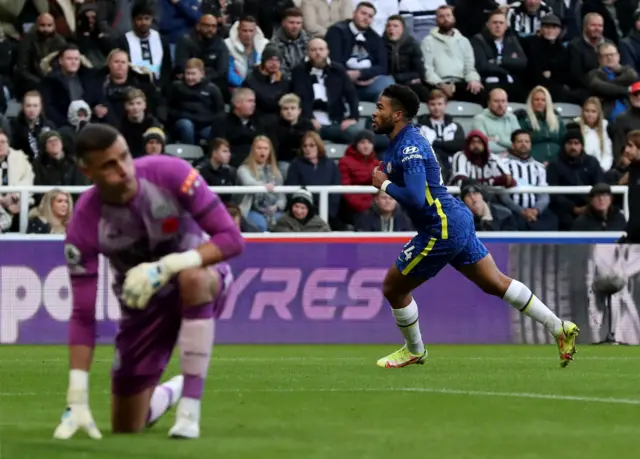 Reece James celebrates his goal against Newcaslte