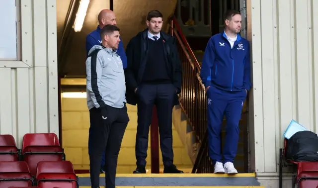 The Rangers management team at Fir Park