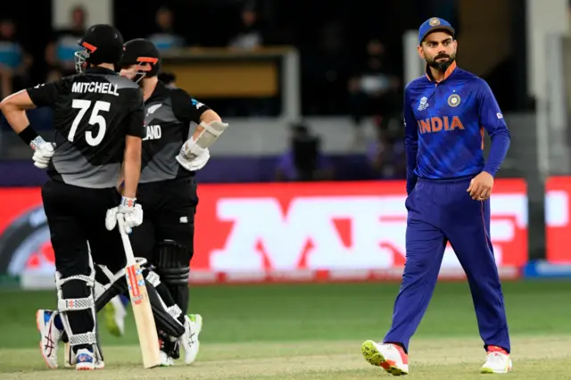 Virat Kohli and New Zealand batters