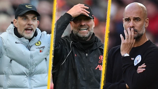 Thomas Tuchel, Jurgen Klopp and Pep Guardiola