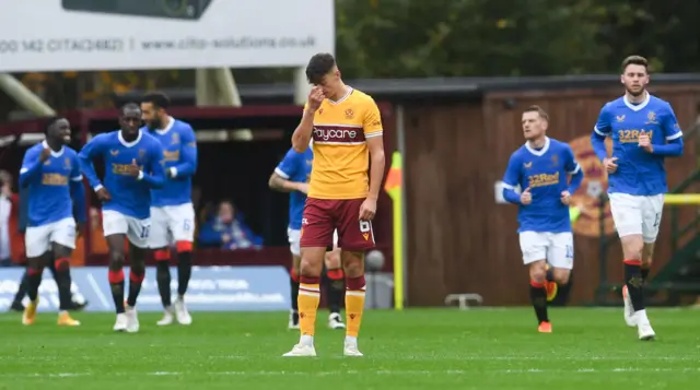 Motherwell's Barry Maguire looks dejected after going 5-1 down