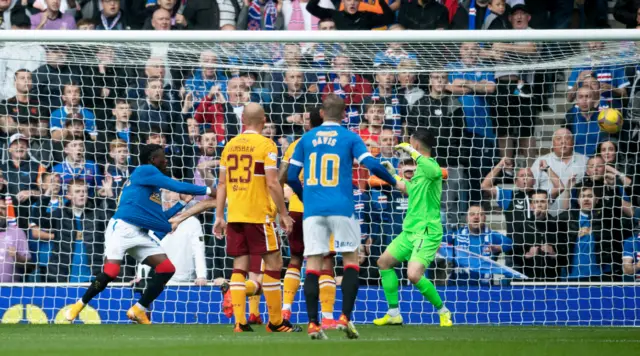 Fashion Sakala scores for Rangers against Motherwell