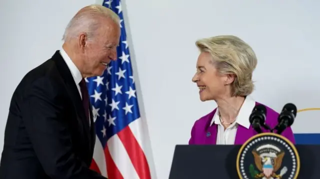 Joe Biden and Ursula Von Der Leyen