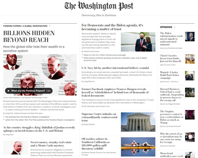 The Washington Post news website