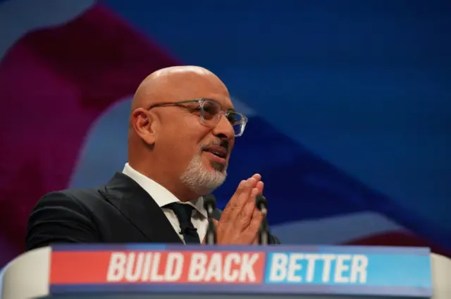 Nadhim Zahawi speaking during the Conservative Party Conference in Manchester.