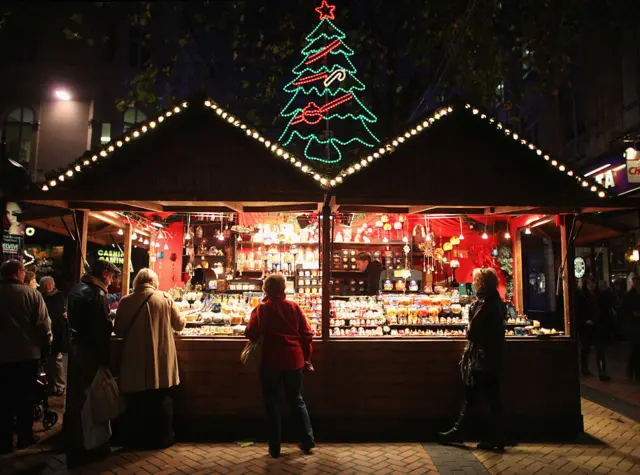 Birmingham's Frankfurt Christmas market on November 23, 2011 in Birmingham