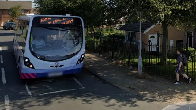 A bus on the Holme Wood estate