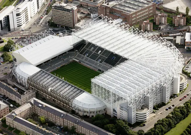 Aerial view of St James Park