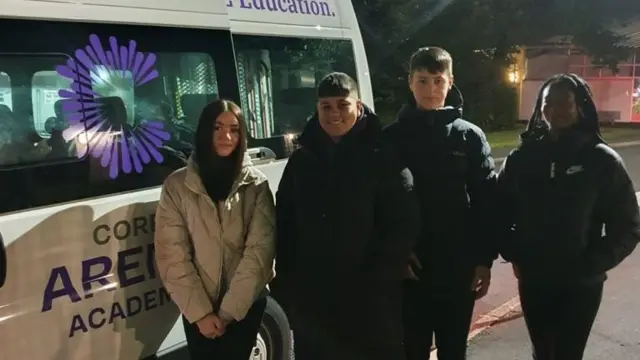 Students on their way to baton relay launch