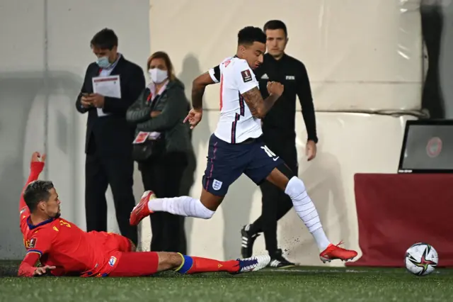 Jesse Lingard on the ball for England