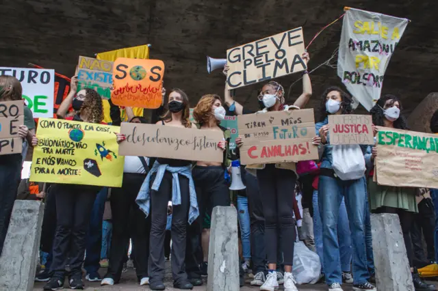 Climate protesters in Brazil