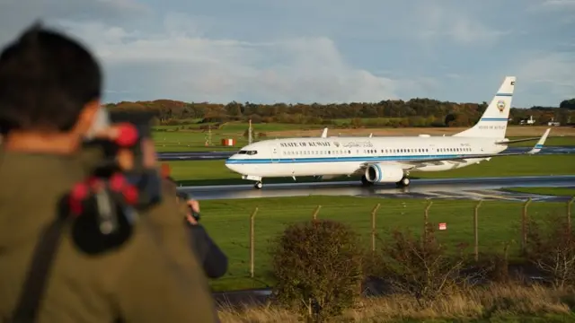 State of Kuwait Boeing 737-900 taxiing at Prestwick Airport