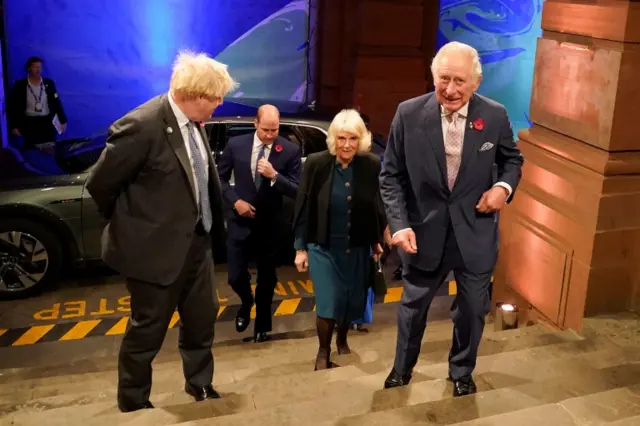 Boris Johnson, Prince William, the Duchess of Cornwall and Prince Charles