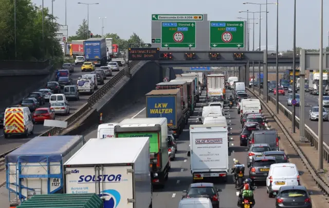 Traffic jam in UK