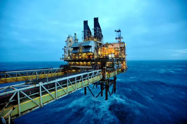 A North Sea oil platform of the coast of Aberdeen