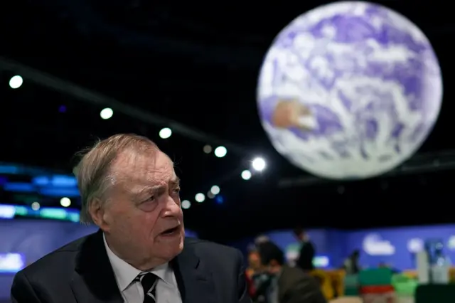 ohn Prescott visits on day eleven of the COP26 at SECC on November 10, 2021 in Glasgow, Scotland.