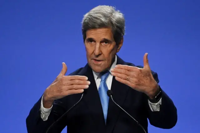 John Kerry speaking at COP26 earlier this week