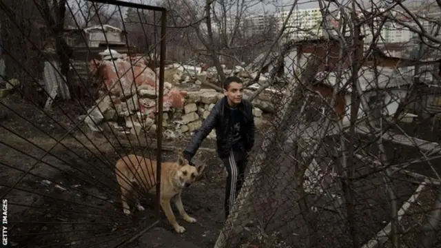 Moldovan child and dog