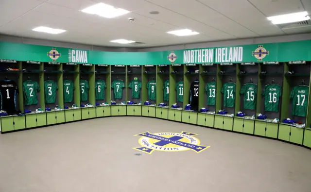 A view of the Northern Ireland dressing room ahead of the game